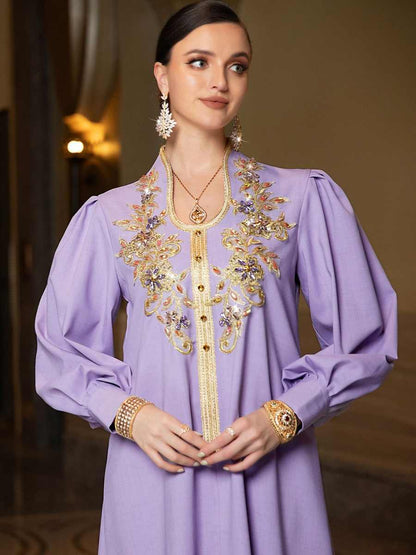 Dubai Robe Refined Handmade Lace Applique Dress