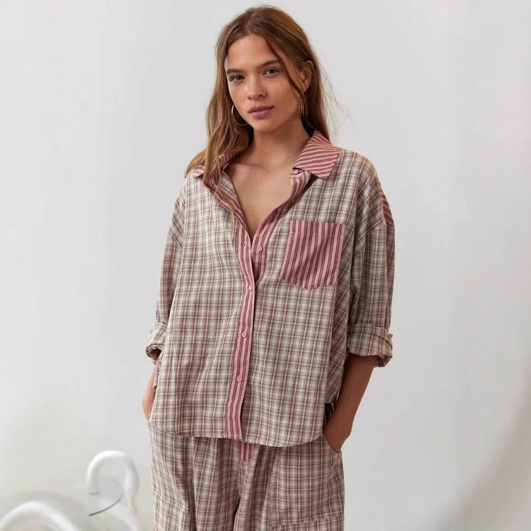 Women's Dressing Gown Plaid Shirt Outfit