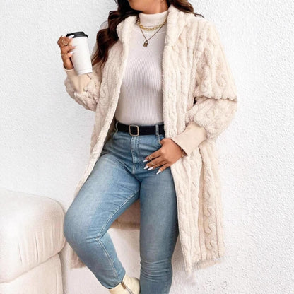 Coral Fleece Thickened Plus-size Woolen Coat