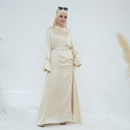 European And American Dubai Elegant Satin Dress