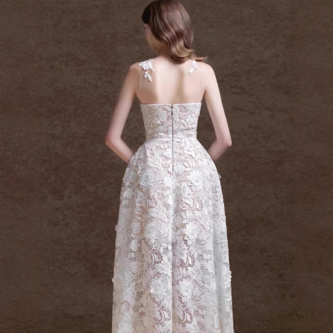 New Three-dimensional White Lace Dress Women