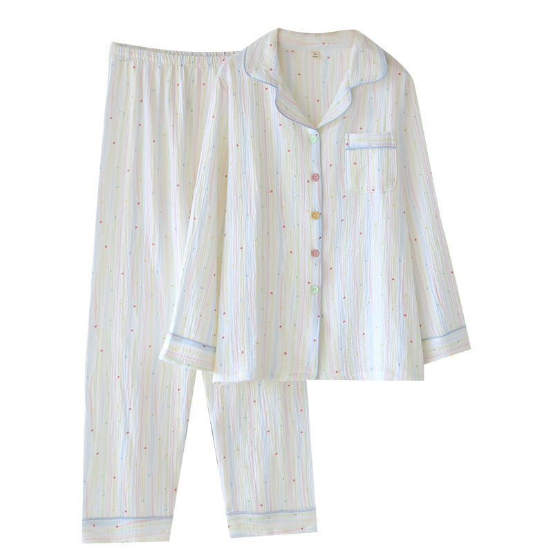 Cotton Yarn Sweet Cotton Candy Home Wear Long-sleeved Trousers Pajamas