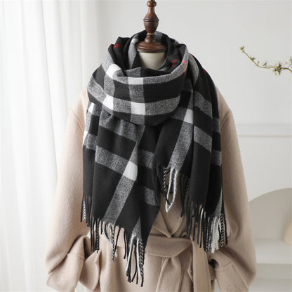Cashmere-like Plaid Warm Shawl Scarf Unisex All-matching