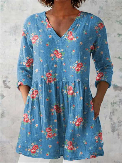 Female Creative Fish Pattern Vacation Style Dress