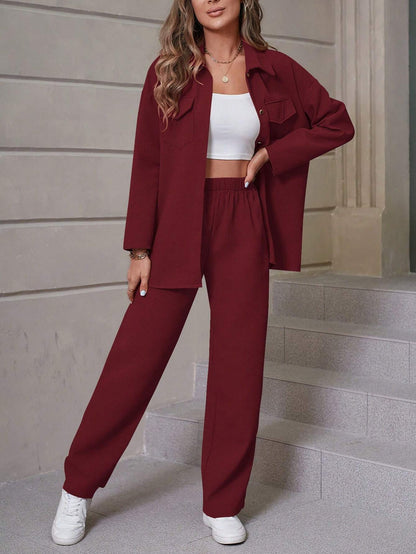 Women's casual suit with lapel cardigan – perfect for a chic look. 