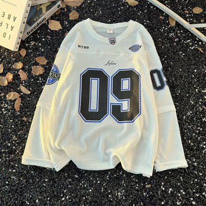 Retro American Street V-neck Long-sleeved