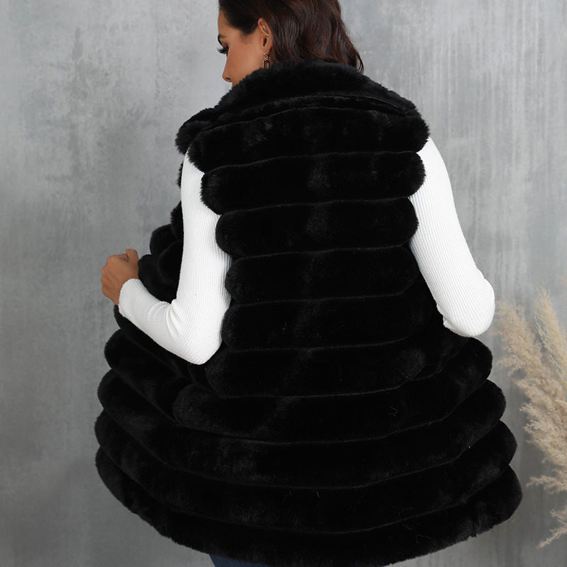 Mid-length Autumn And Winter New Faux Fur Vest For Women