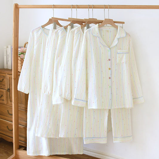 Cotton Yarn Sweet Cotton Candy Home Wear Long-sleeved Trousers Pajamas