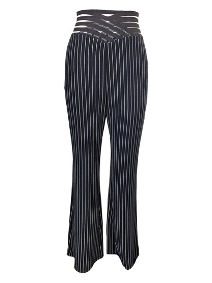 Ladies' Solid Color Hollow Out Fashionable Slim Fit And Slimming High Waisted Pants