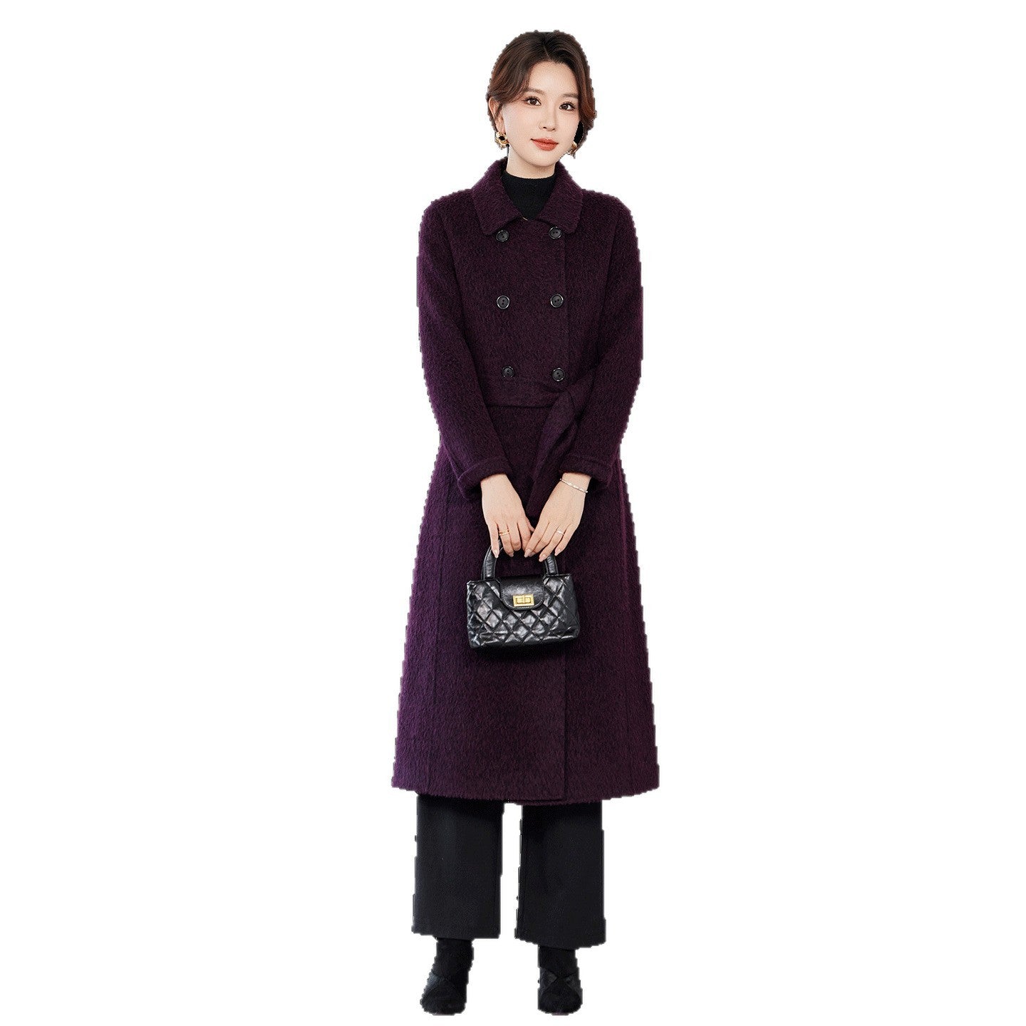 Double-breasted Over-the-knee Fashion Zero Cashmere Coat