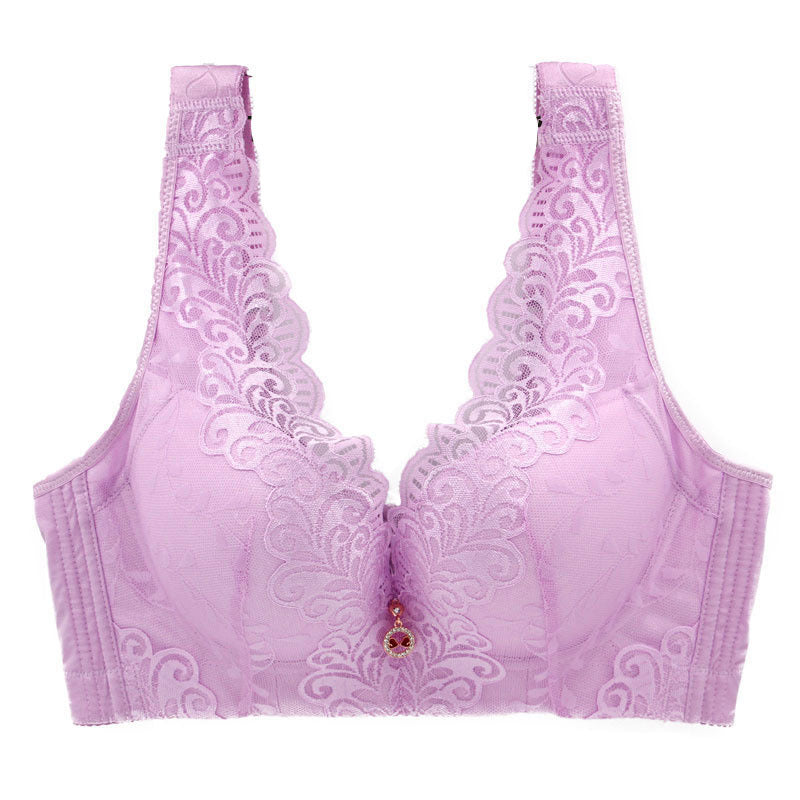 Oversized Bra Centerless Underwire Bra Wide Strap Adjuster Thin Large Cup Bra