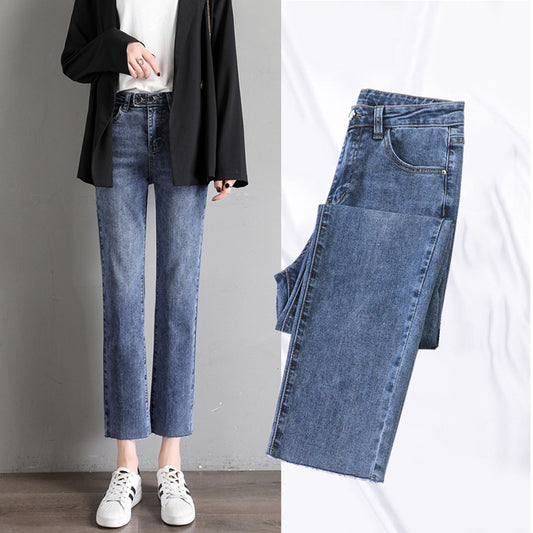 Jeans Nine-point Straight-leg Casual Cigarette Trousers