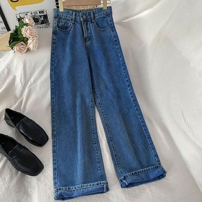 All-match High Waist Loose Outer Wear Trousers Straight Drooping Mop Pants
