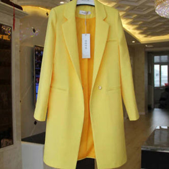 Mid-length Suit Spring Women's Long Sleeve Plus Size Nylon Slimming Versatile Straight Style