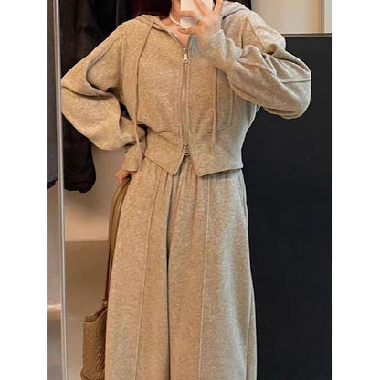 Loose Slimming Casual Wide-leg Pants Two Pieces