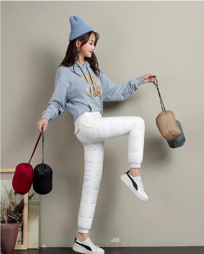 Sweatpants Women Cotton Trousers Down Pants Outer Wear