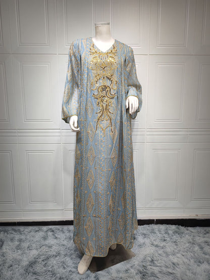Muslim Saudi Dubai Evening Gown Embroidered Robe