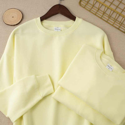 Milky Yellow Round Neck Sweater Women's Light Yellow Top