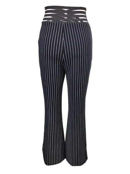 Ladies' Solid Color Hollow Out Fashionable Slim Fit And Slimming High Waisted Pants