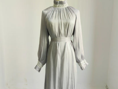 Turkey Dubai Exquisite Pure Color Tied Dress