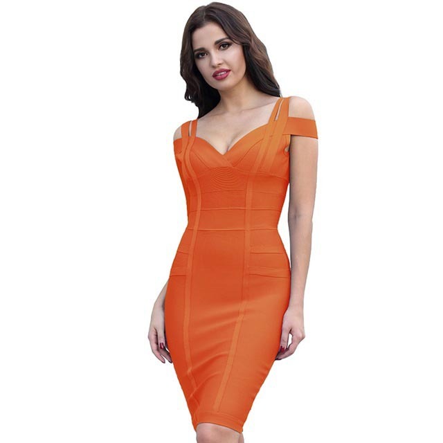 Off-the-shoulder bandage dress