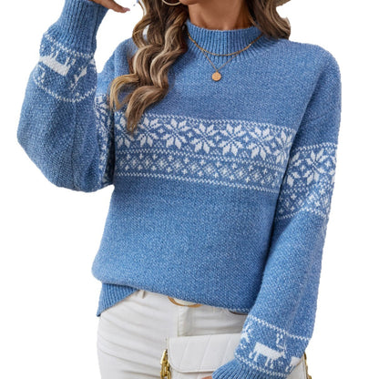 New Half Turtleneck Pullover Long Sleeve Sweater