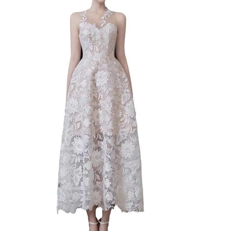 New Three-dimensional White Lace Dress Women