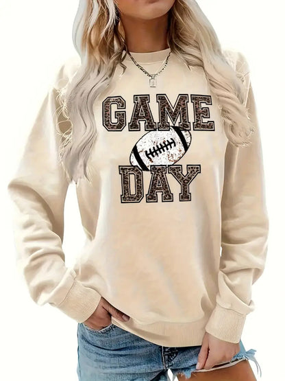 Women's Printed Long Sleeve Crew Neck Sweater