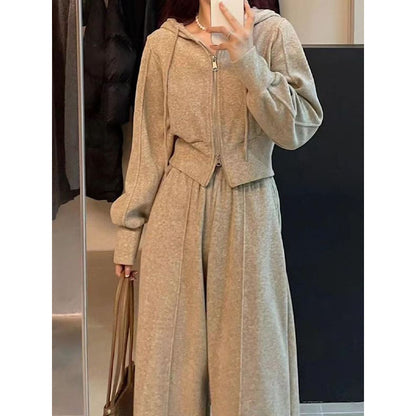 Loose Slimming Casual Wide-leg Pants Two Pieces