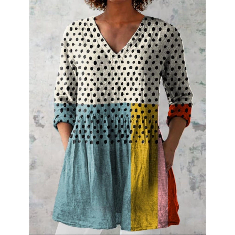 Female Creative Fish Pattern Vacation Style Dress