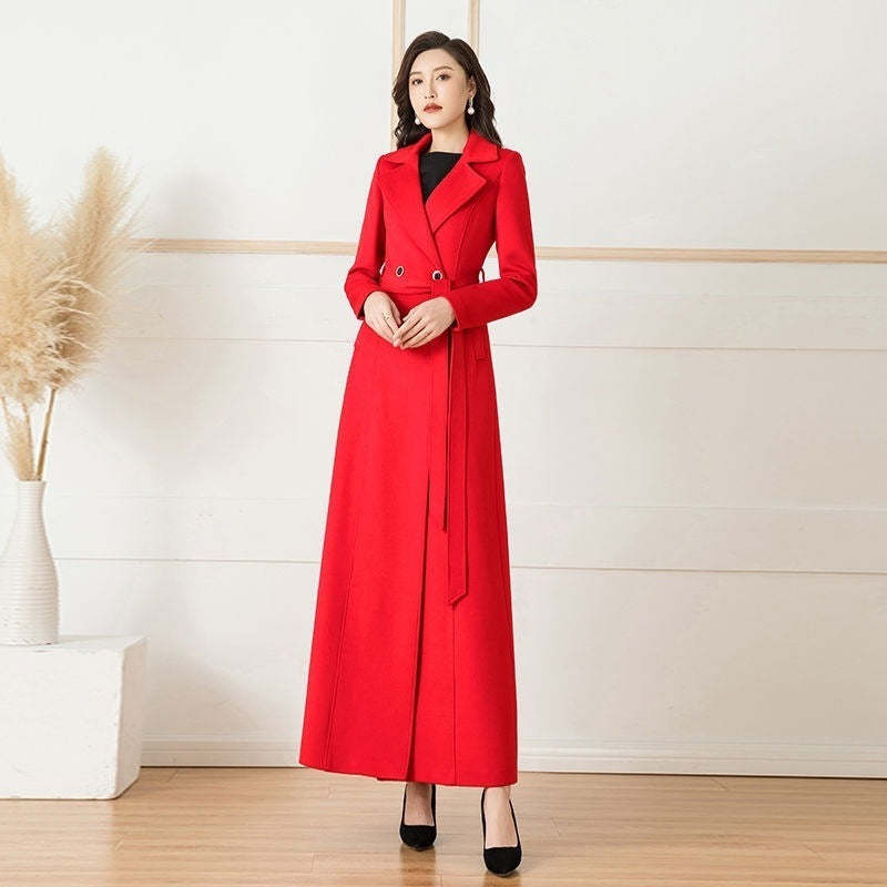 Woolen Double-breasted Elegant Cashmere Coat