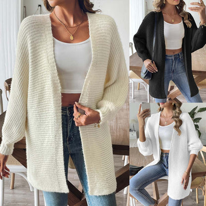 European And American Women's Clothing Autumn And Winter New Casual Woven Sweater Sweater Coat