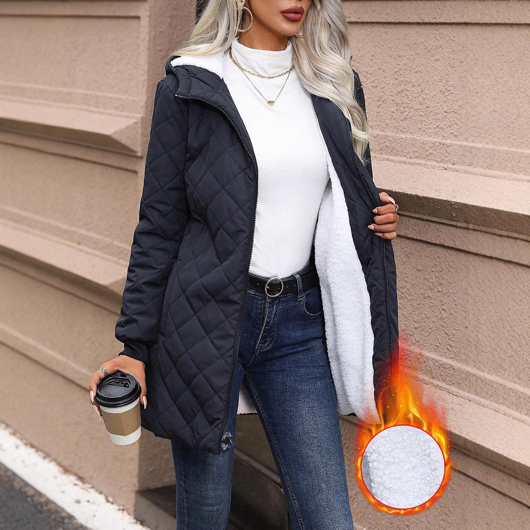 New Hooded Fleece Padded Coat Women