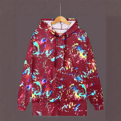 Women's Color Printing Hooded Sweatshirt