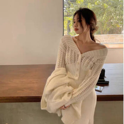 Sexy Outer Wear Hollow Sweater Women