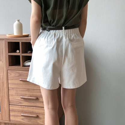 Korean Style Elastic Waist Loose Wide Leg Casual Shorts