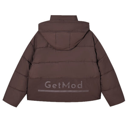 Letter Printing Stitching Loose Cotton-padded Clothes