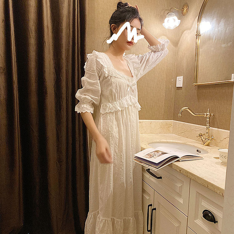 Princess Style Lace Sweet Home Wear Women Nightdress