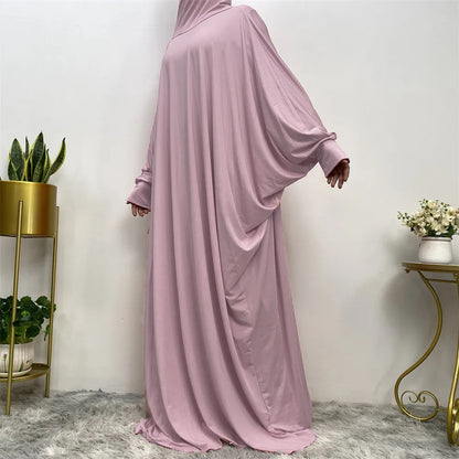 Middle East Women's Traditional Solid Color Long Sleeve Loose Robe Abaya