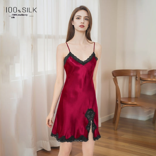 Sexy Slit Silk Slip Dress Women