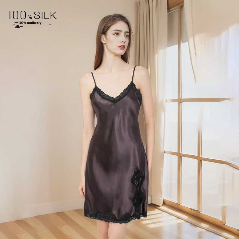 Sexy Slit Silk Slip Dress Women