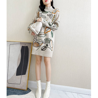 Sweater knitted dress woman