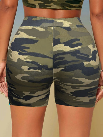 Ladies' Camouflage Perforated Fashionable Casual Shorts