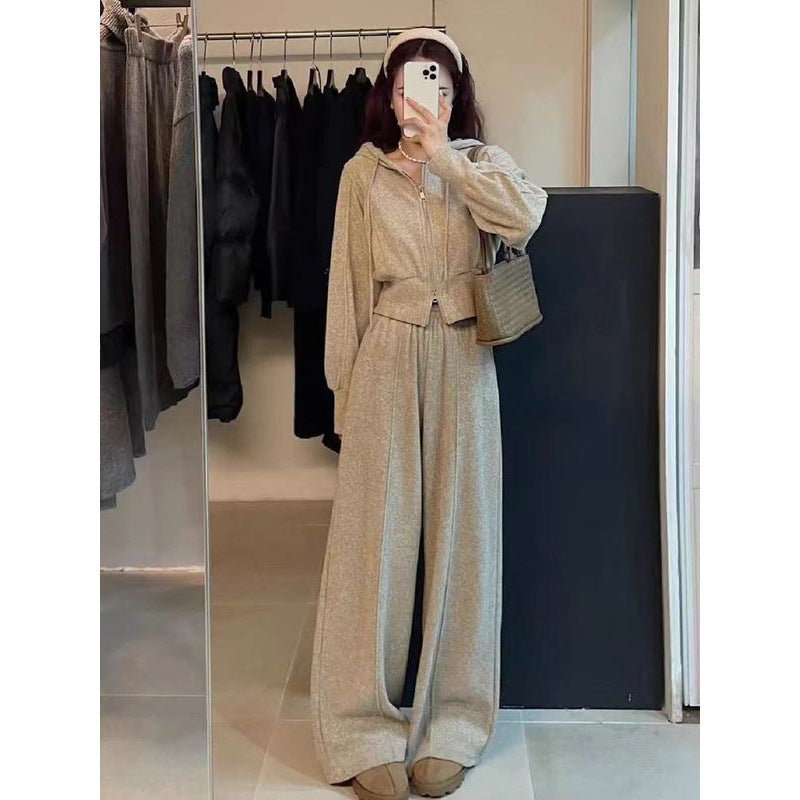 Loose Slimming Casual Wide-leg Pants Two Pieces