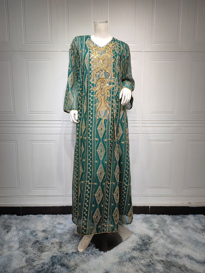 Muslim Saudi Dubai Evening Gown Embroidered Robe