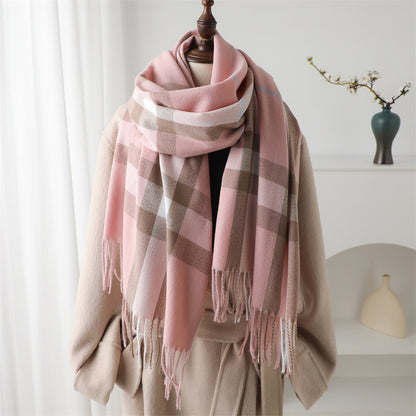 Cashmere-like Plaid Warm Shawl Scarf Unisex All-matching