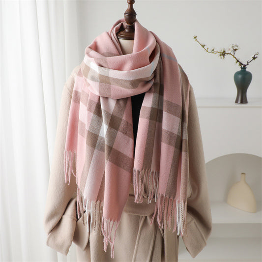 Cashmere-like Plaid Warm Shawl Scarf Unisex All-matching