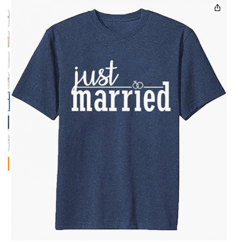 White Retro Alphabet Short-sleeved T-shirt For Women