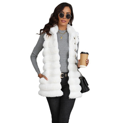 Mid-length Autumn And Winter New Faux Fur Vest For Women