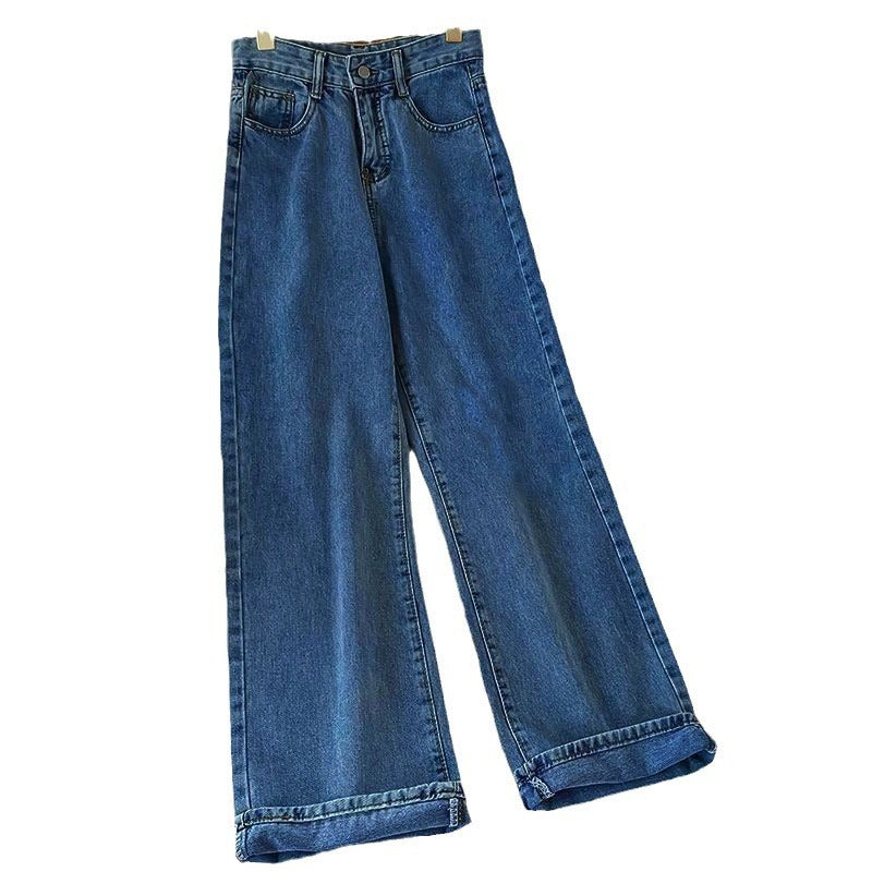 All-match High Waist Loose Outer Wear Trousers Straight Drooping Mop Pants